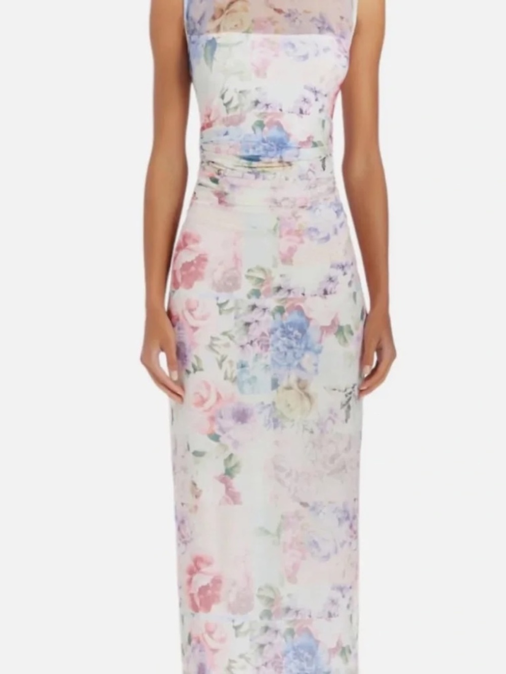 Amanda Uprichard Pastel Floral Midi Dress